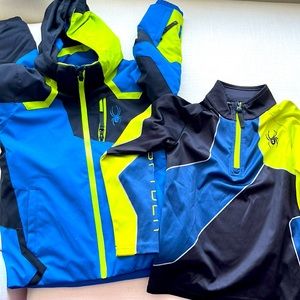 Boys Spyder Ski Jacket and Half Zip Baselayer